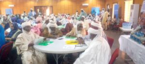 Cross section of participants at the UNICEF Representative meeting with Sokoto state LGAs, chairmen, Religious and Traditional Leaders aimed at Accelerating Progress Towards Eradication of Polio Virus in Sokoto State.