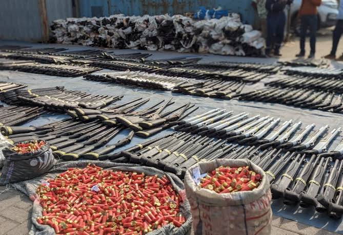 Customs hands over weapons firearms