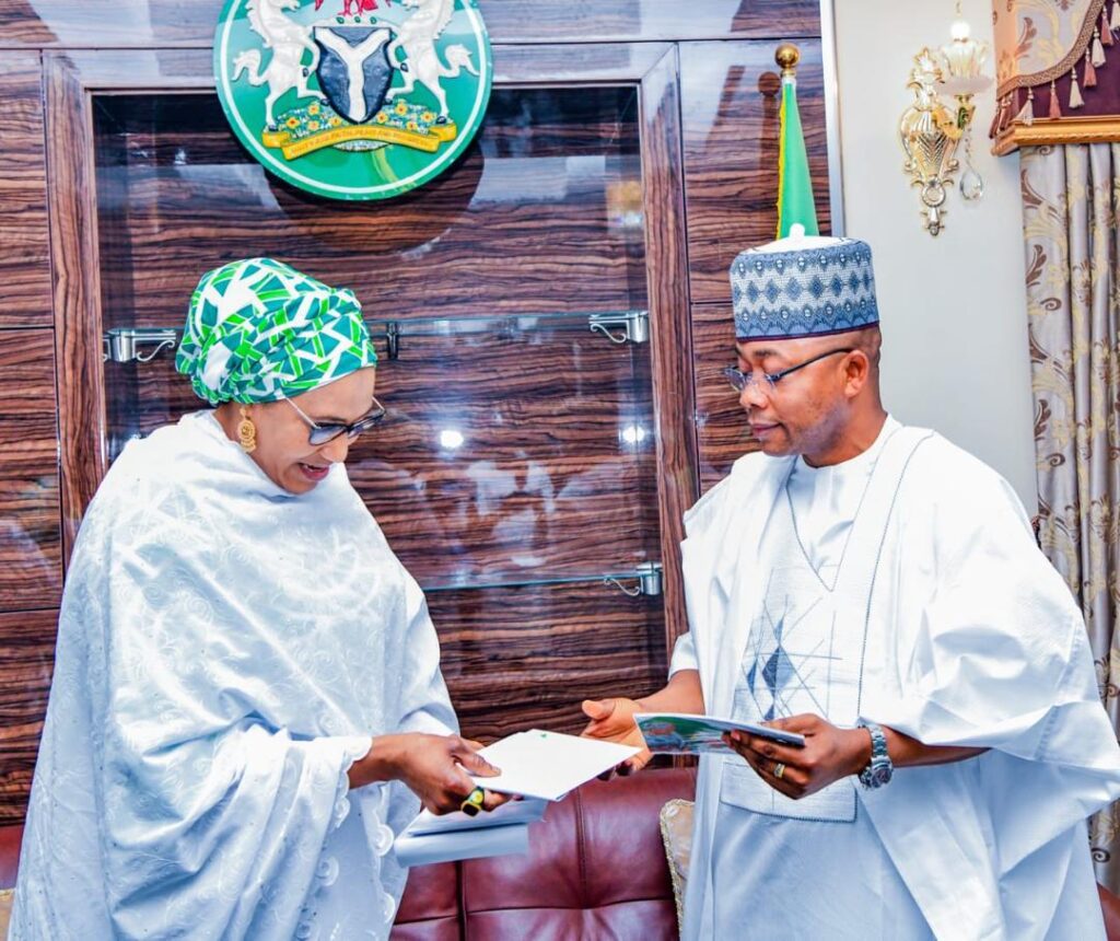 Kogi State Governor, Ahmed Ododo and Hajia Nana Shettima, Wife of the Vice President