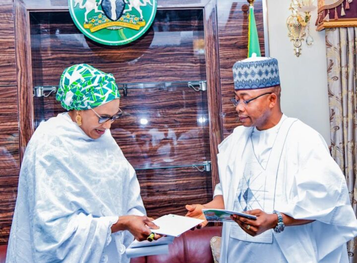 Kogi State Governor, Ahmed Ododo and Hajia Nana Shettima, Wife of the Vice President