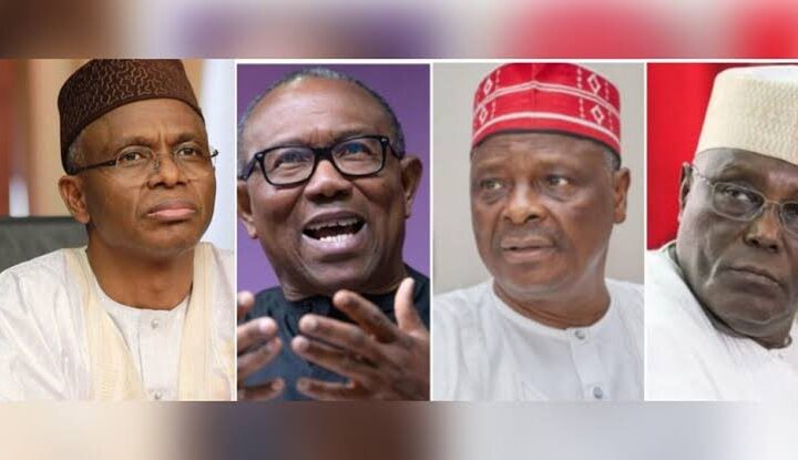 Nasir El-rufai, Peter Obi, Rabiu Kwankwaso and Atiku Abubakar