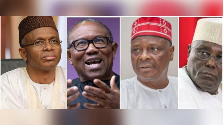 Nasir El-rufai, Peter Obi, Rabiu Kwankwaso and Atiku Abubakar