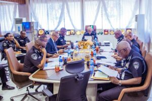 IGP Kayode Adeolu Egbetokun, during the inauguration of the newly restructured Force Management Team (FMT)