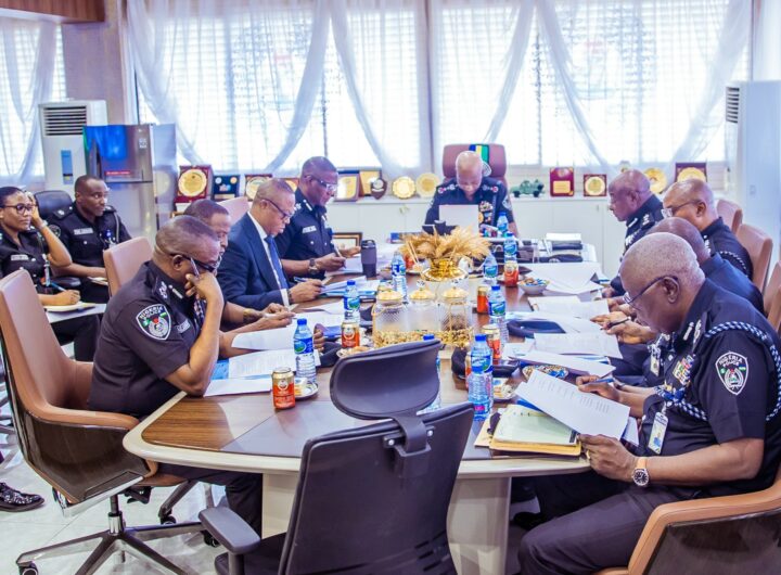 IGP Kayode Adeolu Egbetokun, during the inauguration of the newly restructured Force Management Team (FMT)