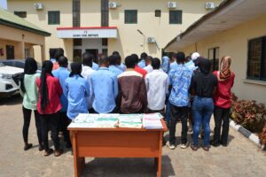 EFCC parades the operators of the Ponzi scheme in Minna