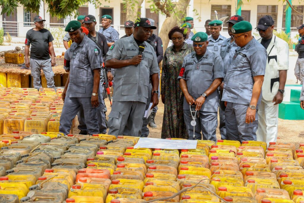 Kegs of petroleum intercepted by operatives of Nigeria Customs Service