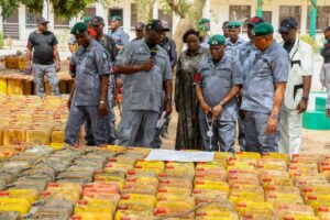 Kegs of petroleum intercepted by operatives of Nigeria Customs Service