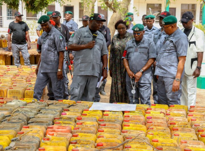 Kegs of petroleum intercepted by operatives of Nigeria Customs Service