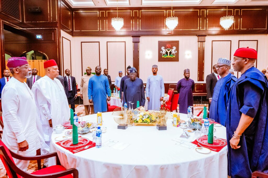 President Bola Ahmed Tinubu, hosted the leadership and members of the House of Representatives to Iftar (breaking of Ramadan fast) at the New Banquet Hall of the Presidential Villa in Abuja.