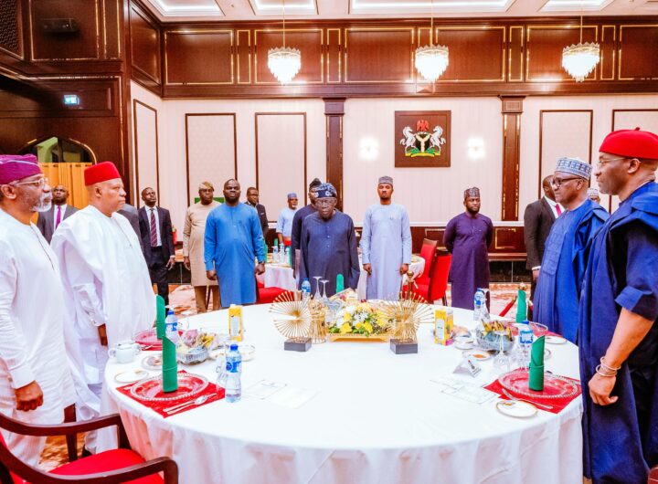 President Bola Ahmed Tinubu, hosted the leadership and members of the House of Representatives to Iftar (breaking of Ramadan fast) at the New Banquet Hall of the Presidential Villa in Abuja.