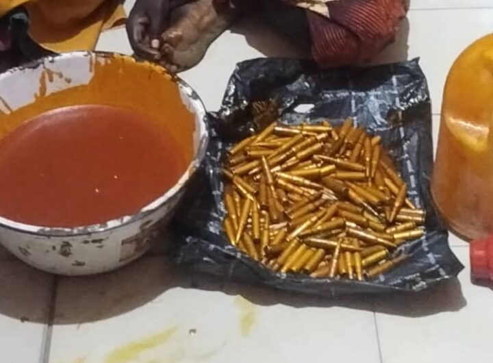 Ammunition concealed in palm oil can