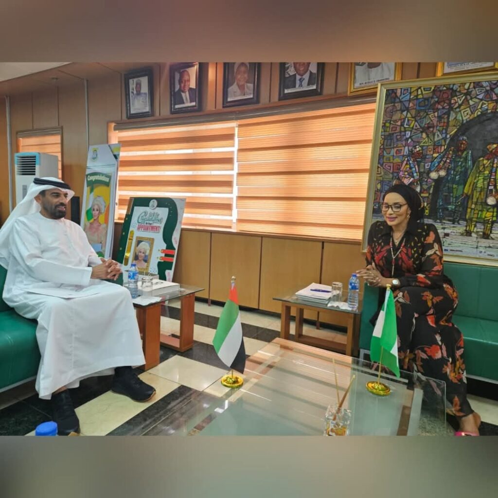 R-L: Minister of State for Foreign Affairs, Bianca Odumegwu-Ojukwu and Amb. Salem Alshamsi, Ambassador of UAE to Nigeria