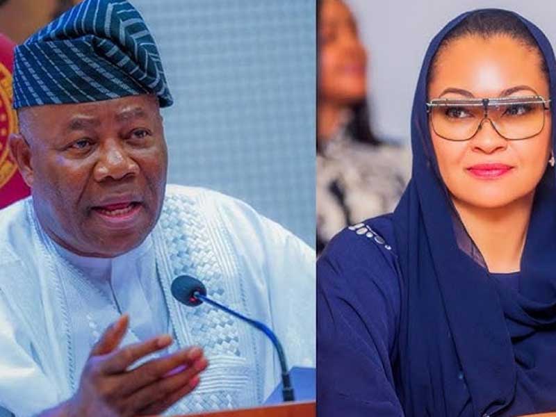 Senate President, Godswill Akpabio and Senator Natasha Akpoti