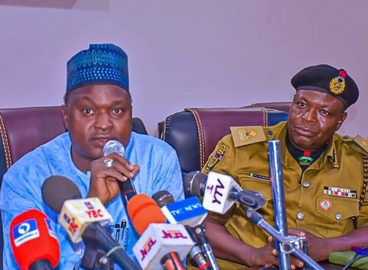 Special Adviser to Yobe State Governor on Security Matters, Brig.-Gen. Dahiru Abdulsalam (Rtd), addressing the press after the state security council meeting