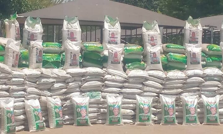 Bags of grains distributed to the beneficiaries by Tambuwal