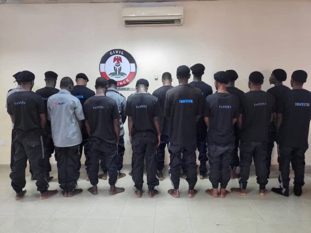 Suspects arrested by NSCDC in Niger Delta