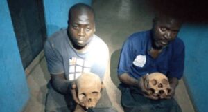 Arrested ritualists with human skulls