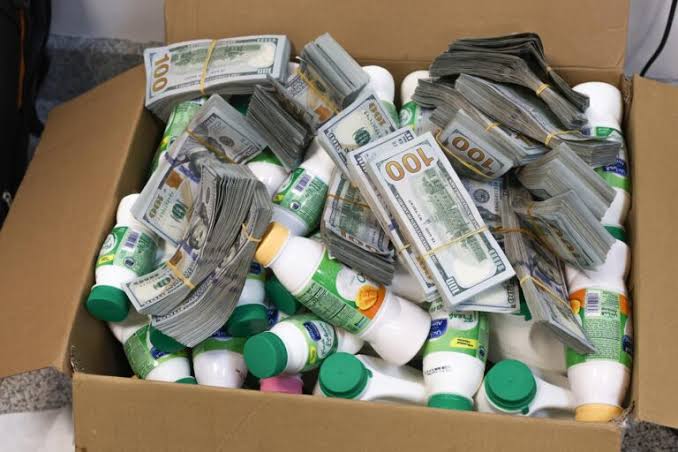 Undeclared foreign currency intercepted by customs operatives