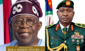 President Bola Tinubu and CDS Christopher Musa