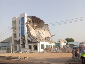 The demolished shopping mall
