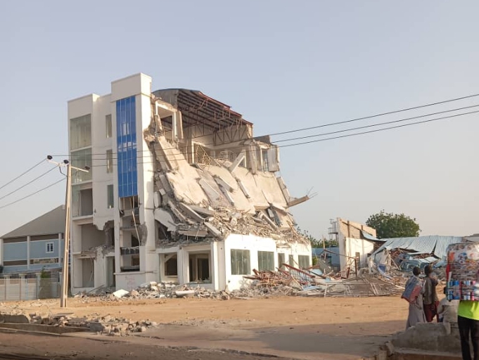 The demolished shopping mall