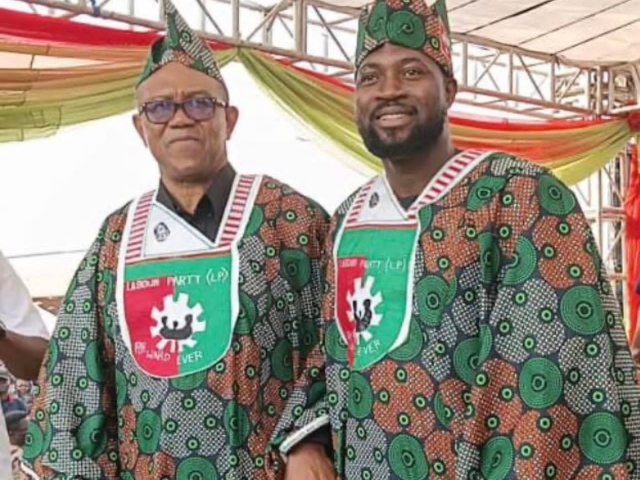 Mr Adefolarin Oria With the LP presidential candidate at the 2023 election,Mr Peter Obi