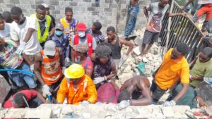 Scene of the collapsed building
