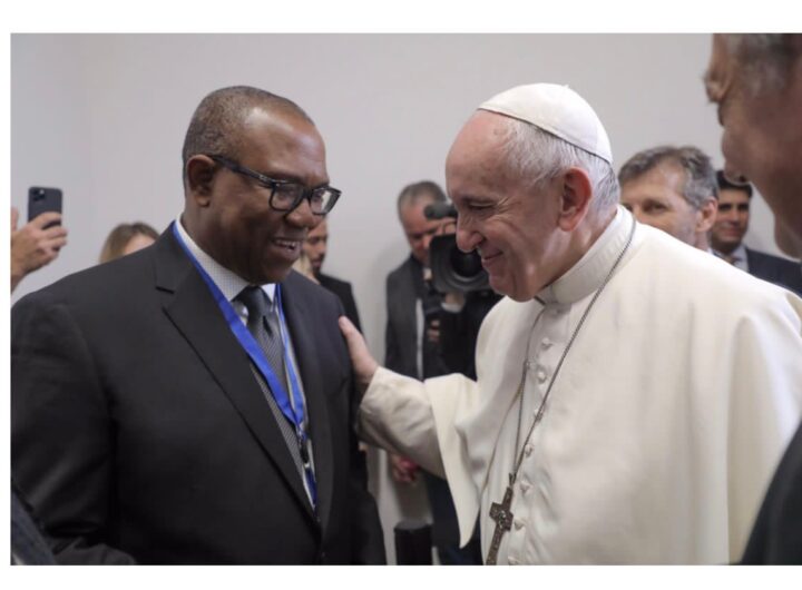 Peter Obi during a visit to Pope Francis