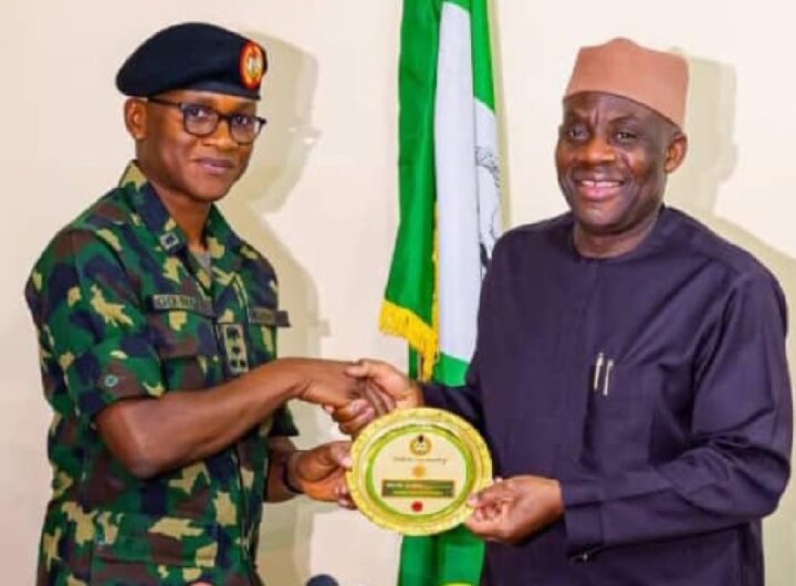 L-R: Director-General of NYSC, Brig.-Gen. Olakunle Nafiu and the Minister of Education, Tunji Alausa