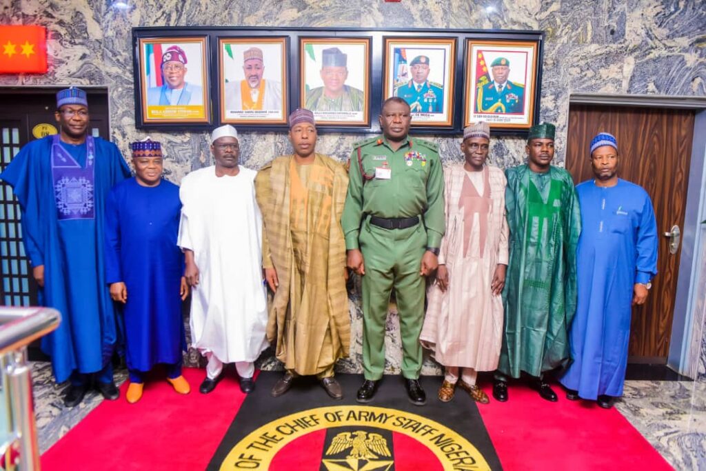 Boko Haram: Zulum meets Army, Naval, Air Force chiefs in Abuja 4 IMG 20250411 WA0009