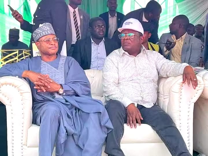 Kaduna State Governor, Uba Sani and the Minister of Works, David Umahi during the official flag off of the reconstruction of Abuja-Kadun road project