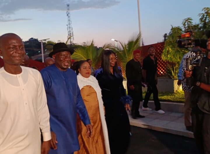 Goodluck Jonathan on Sunday in Abuja arrived at a reception organised by the “Friends of Dr Goodluck Jonathan” on his receiving the 2025 prestigious Sunhak Global Peace Prize Award in Seoul, South Korea.