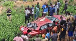 Accident scene at Otedola bridge, Lagos