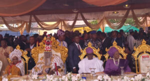 Dignitaries at the coronation of the Alaafin of Oyo