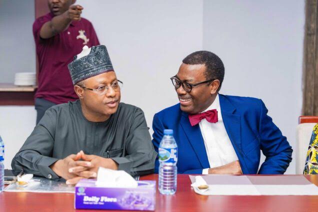 Kaduna State Governor, Uba Sani and the President of the African Development Bank (AfDB), Dr Akinwumi Adesina