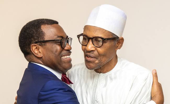L-R: AfDB President, Akinwumi Adesina and Former President Muhammadu Buhari during a visit in Kaduna