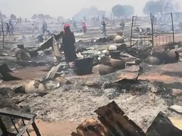 Aftermath of the fire outbreak at IDPs camp