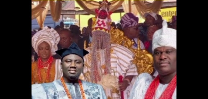 The new Alaafin of Oyo, Oba Abimbola Owoade and Ooni of Ife, Oba Enitan Ogunwusi
