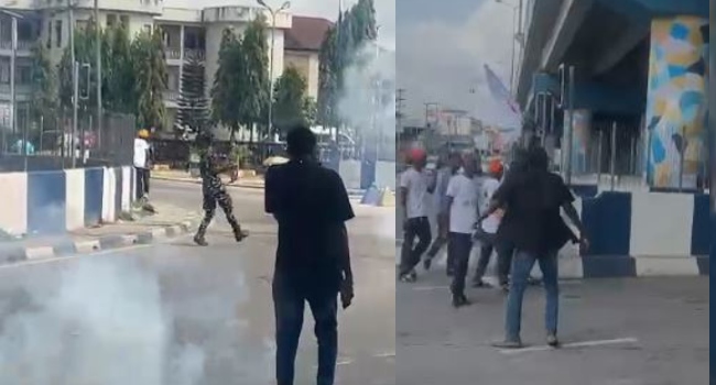 Nigerian youths defy police warning, stage protests nationwide 2 police fire teargas at protesters