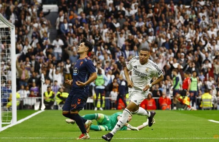 Mbappe double helps Real Madrid win 3-2 over Celta Vigo