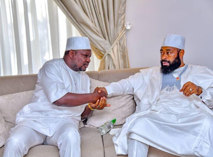 R-L: Niger State Governor, farmer Mohammed Umaru Bago and his deputy, Comrade Yakubu Garba