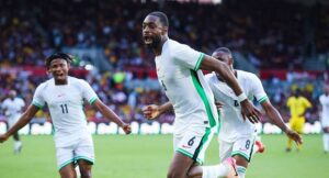 Super Eagles players celebrating their victory against Black Stars of Ghana
