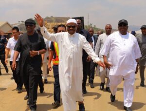 FCT Minister, Nyesom Wike inspecting road project in Abuja