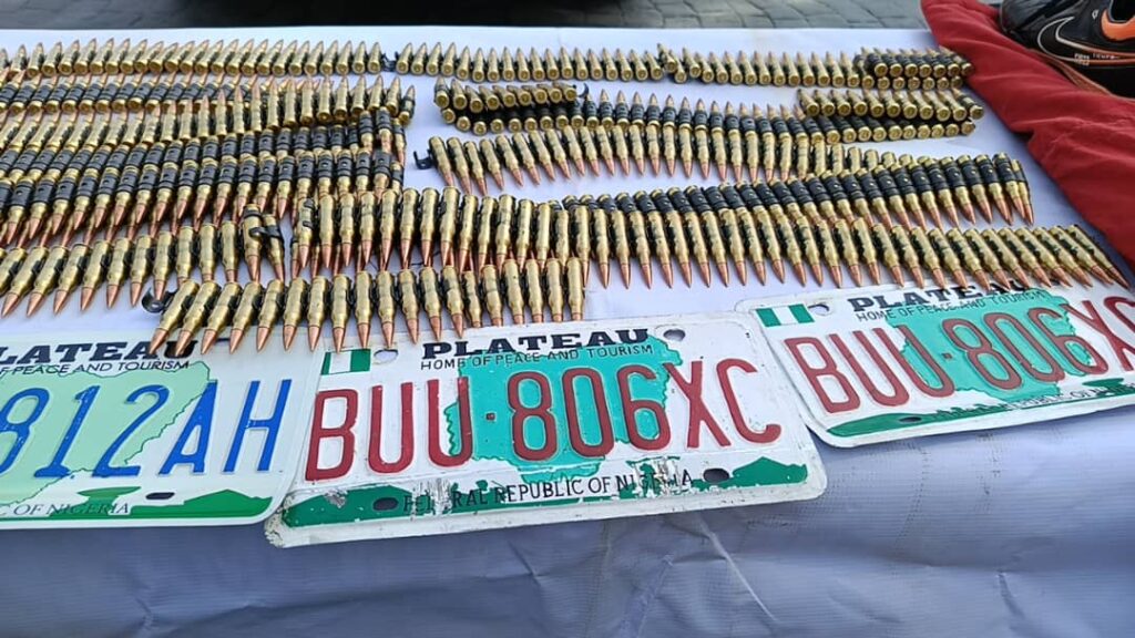 Ammunition recovered by the police in Jos