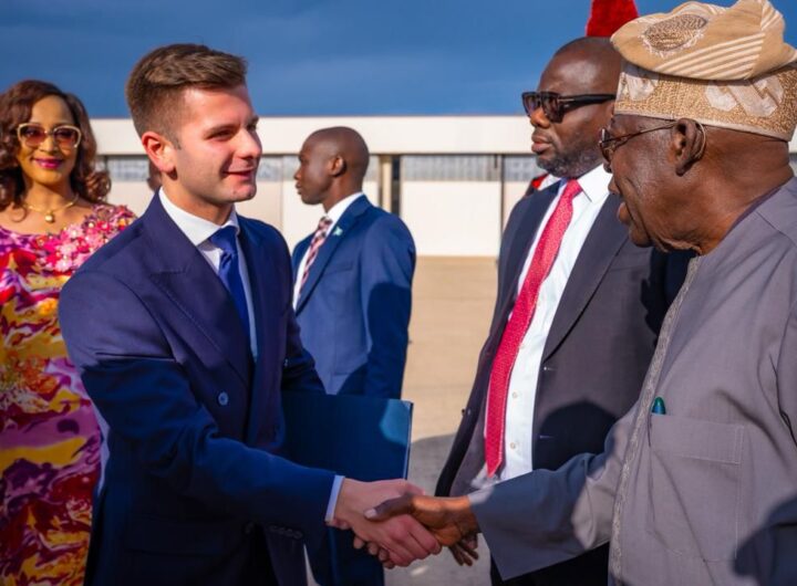 President Bola Tinubu was received at the Mario De Bernardo Military Airport by Ambassador Bianca Odumegwu-Ojukwu, Minister of State for Foreign Affairs, and officials from Vatican City and the Nigerian Embassy after the plane touched down at 6 pm local time.
