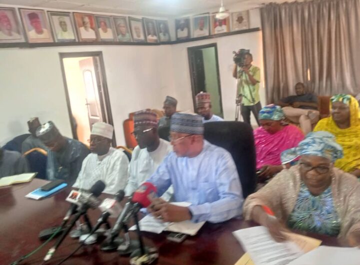 Bornlo State Commissioner of Environment, Engr. Mohammed Kois, addressing a joint press conference on Thursday at the NUJ Press Center in Maiduguri.