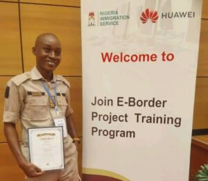 The NIS officer, Prince Orji Ugochukwu who arrested the wanted billionaire ritualist