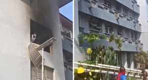 Scene of the fire outbreak at Ifako Ijaiye General Hospital, Lagos