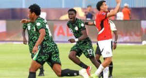 Flying Eagles of Nigeria celebrate their victory against Egypt