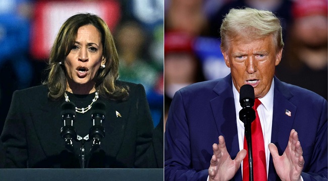 Trump and Kamala Harris